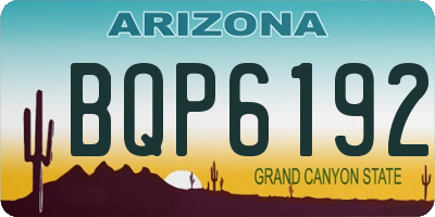 AZ license plate BQP6192