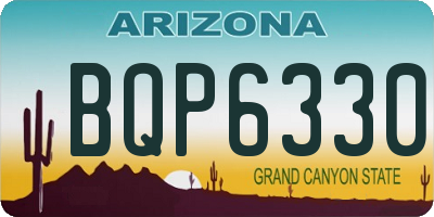 AZ license plate BQP6330