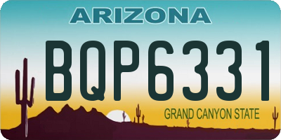 AZ license plate BQP6331