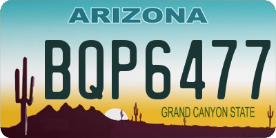 AZ license plate BQP6477