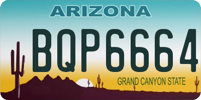 AZ license plate BQP6664