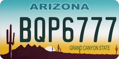 AZ license plate BQP6777