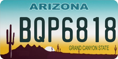 AZ license plate BQP6818