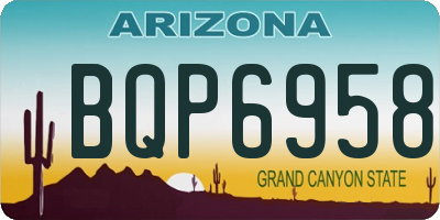 AZ license plate BQP6958