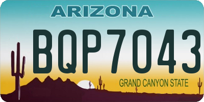 AZ license plate BQP7043