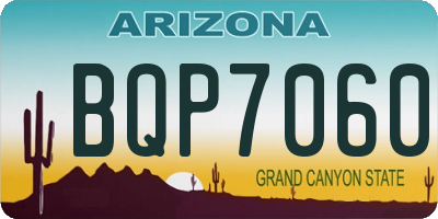 AZ license plate BQP7060