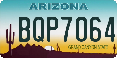 AZ license plate BQP7064