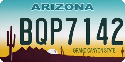AZ license plate BQP7142