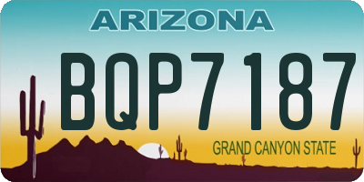 AZ license plate BQP7187