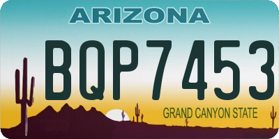 AZ license plate BQP7453
