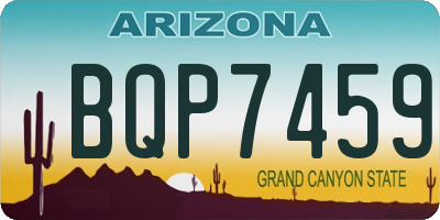 AZ license plate BQP7459