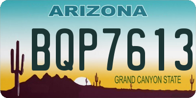 AZ license plate BQP7613
