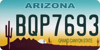 AZ license plate BQP7693