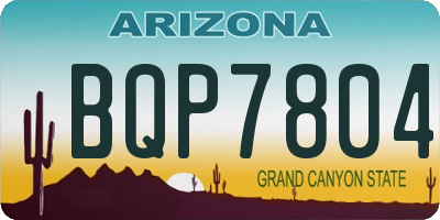 AZ license plate BQP7804