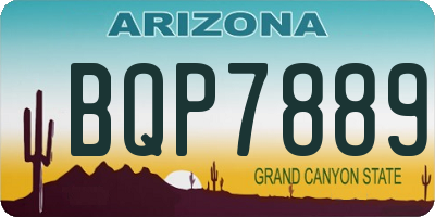 AZ license plate BQP7889