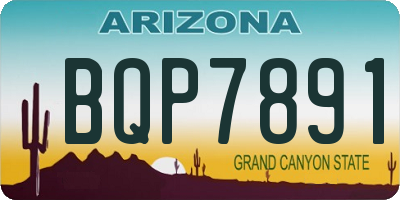 AZ license plate BQP7891