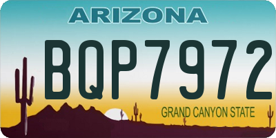 AZ license plate BQP7972