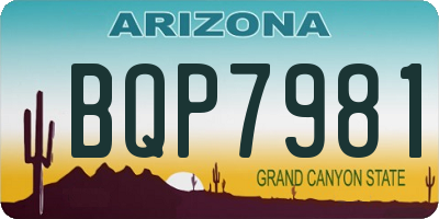 AZ license plate BQP7981