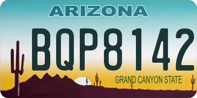 AZ license plate BQP8142