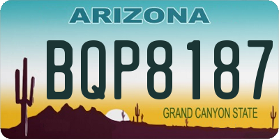 AZ license plate BQP8187
