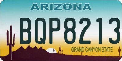AZ license plate BQP8213