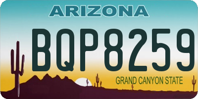 AZ license plate BQP8259