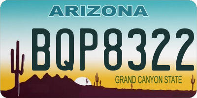 AZ license plate BQP8322