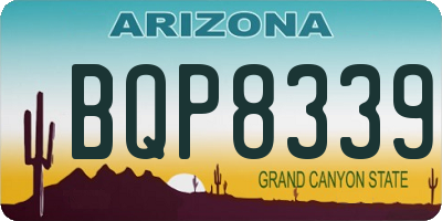 AZ license plate BQP8339