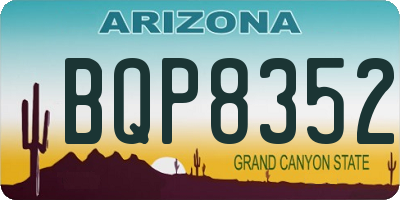 AZ license plate BQP8352