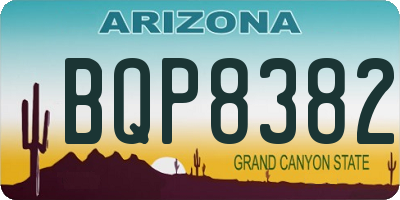 AZ license plate BQP8382