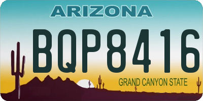 AZ license plate BQP8416