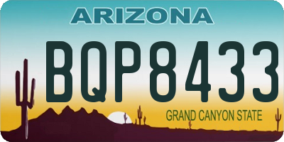 AZ license plate BQP8433