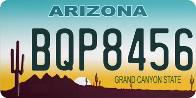 AZ license plate BQP8456