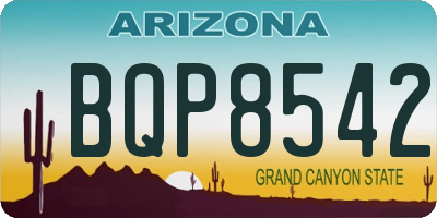 AZ license plate BQP8542