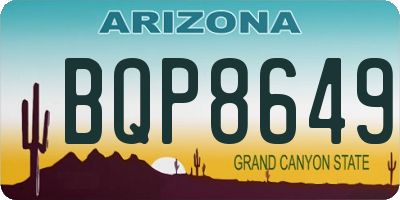 AZ license plate BQP8649