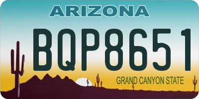 AZ license plate BQP8651
