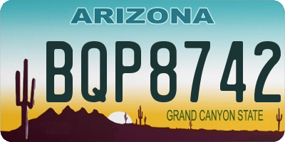AZ license plate BQP8742