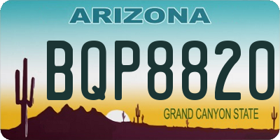 AZ license plate BQP8820