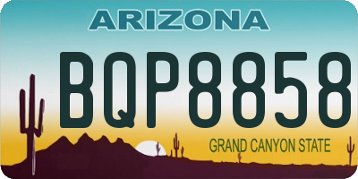 AZ license plate BQP8858
