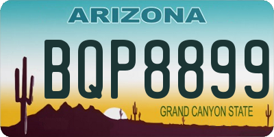 AZ license plate BQP8899