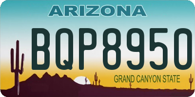 AZ license plate BQP8950