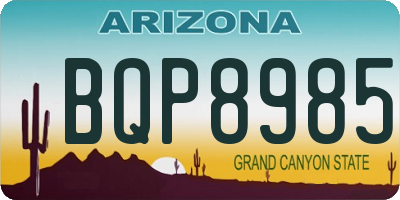 AZ license plate BQP8985