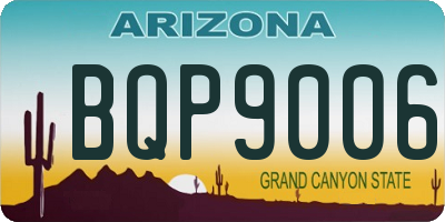 AZ license plate BQP9006