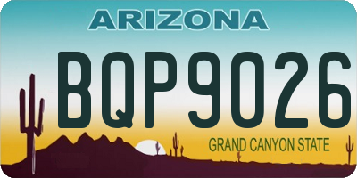 AZ license plate BQP9026