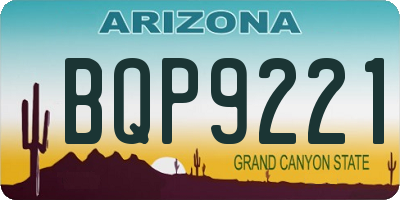 AZ license plate BQP9221