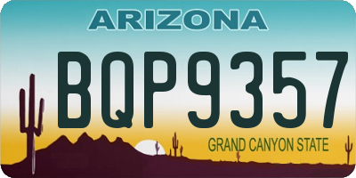 AZ license plate BQP9357