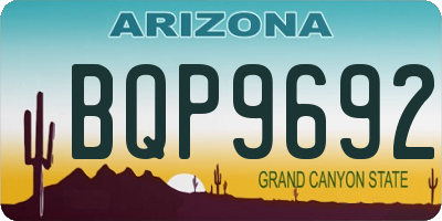 AZ license plate BQP9692