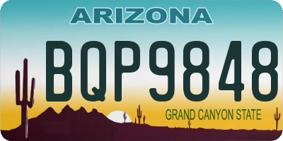 AZ license plate BQP9848