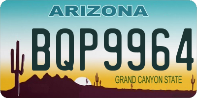 AZ license plate BQP9964