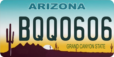 AZ license plate BQQ0606